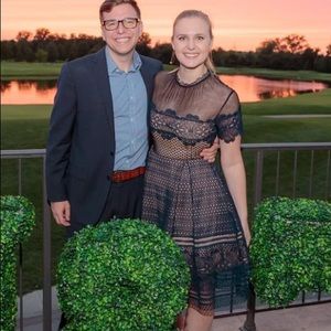 Navy Embroidered Felicia Dress Size 10